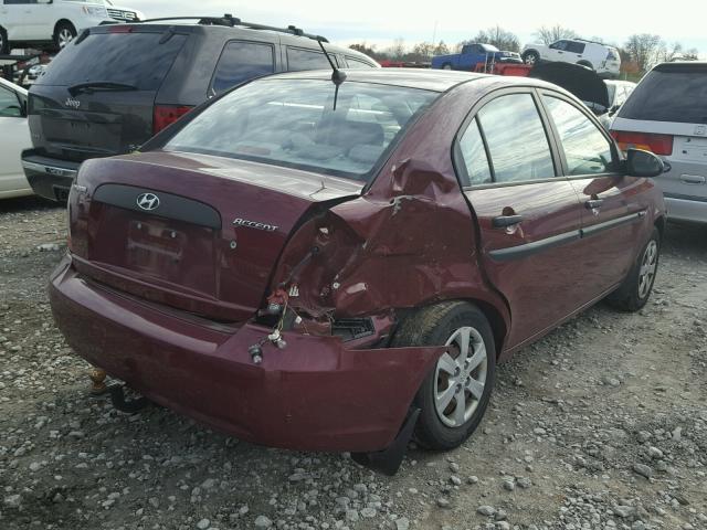 KMHCM46CX9U292106 - 2009 HYUNDAI ACCENT GLS MAROON photo 4