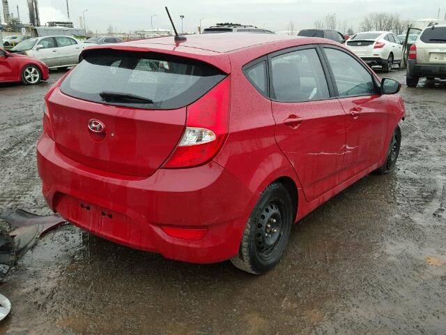 KMHCT5AEXCU035634 - 2012 HYUNDAI ACCENT GLS RED photo 4