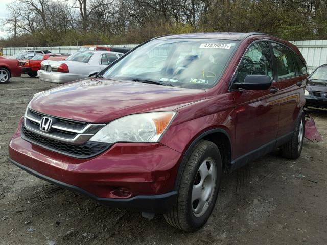 5J6RE4H35BL096637 - 2011 HONDA CR-V LX RED photo 2