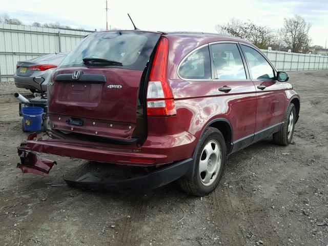 5J6RE4H35BL096637 - 2011 HONDA CR-V LX RED photo 4