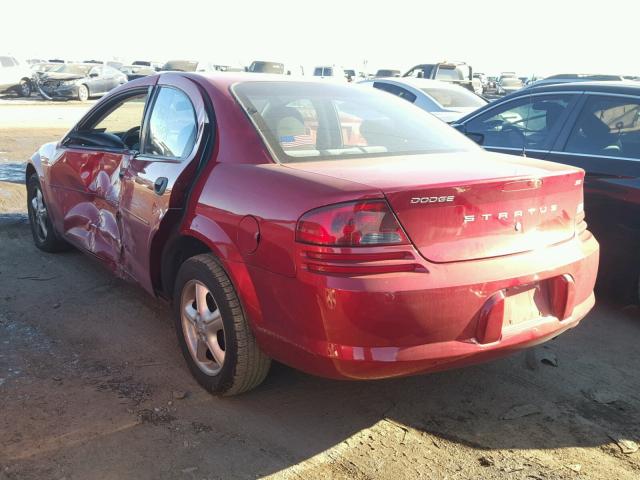 1B3EL36R04N208037 - 2004 DODGE STRATUS SE RED photo 3