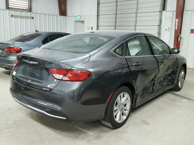 1C3CCCABXFN595249 - 2015 CHRYSLER 200 LIMITE CHARCOAL photo 4