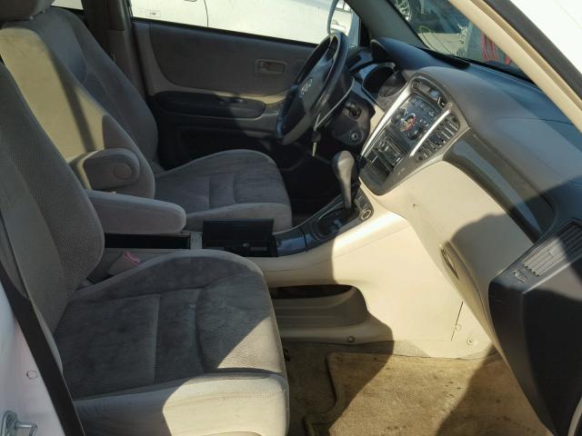 JTEGD21A930052068 - 2003 TOYOTA HIGHLANDER WHITE photo 5