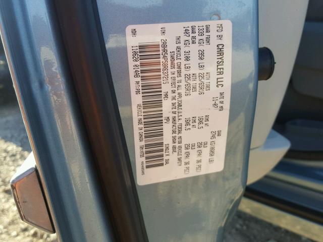 2A8HR54P58R637215 - 2008 CHRYSLER TOWN & COU BLUE photo 10