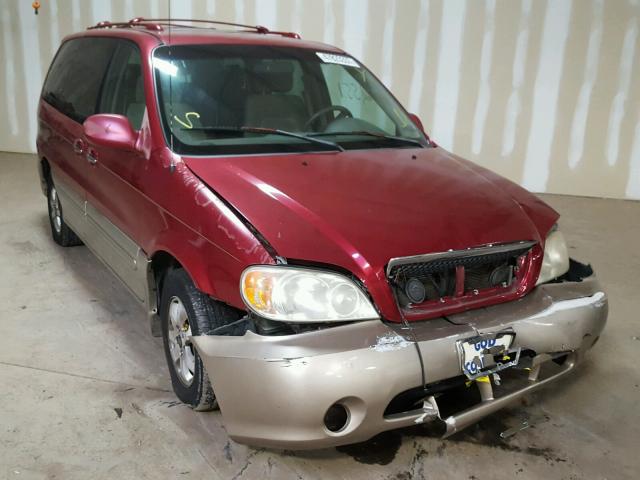 KNDUP132556692972 - 2005 KIA SEDONA EX RED photo 1