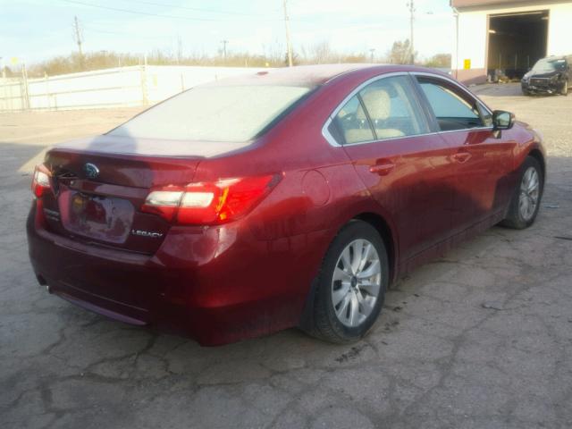 4S3BNBF63F3026889 - 2015 SUBARU LEGACY 2.5 RED photo 4