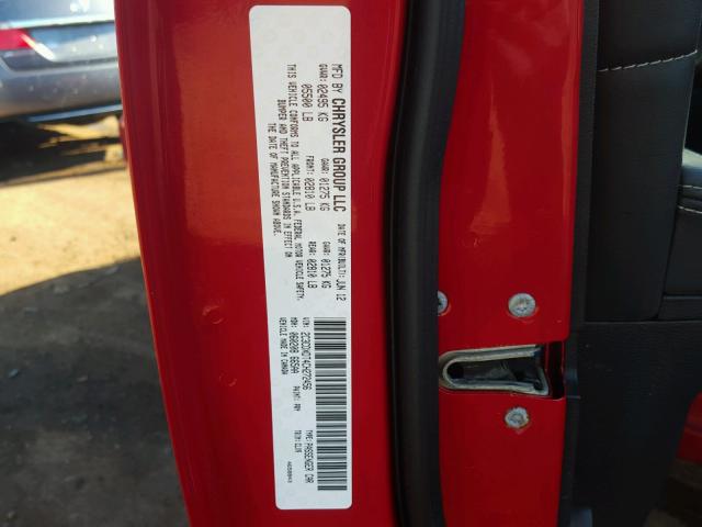 2C3CDXDT4CH272456 - 2012 DODGE CHARGER R/ RED photo 10