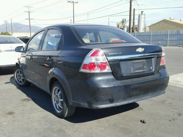 KL1TG56667B087460 - 2007 CHEVROLET AVEO LT BLACK photo 3