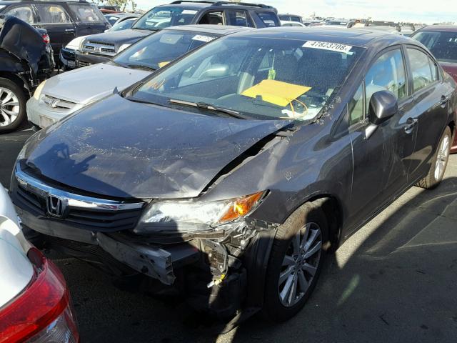 2HGFB2F91CH517881 - 2012 HONDA CIVIC EXL 灰色 照片 2