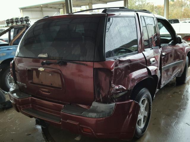 1GNDT13S152109727 - 2005 CHEVROLET TRAILBLAZE BURGUNDY photo 4