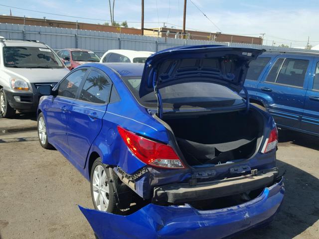 KMHCU4AE3DU444003 - 2013 HYUNDAI ACCENT GLS BLUE photo 3