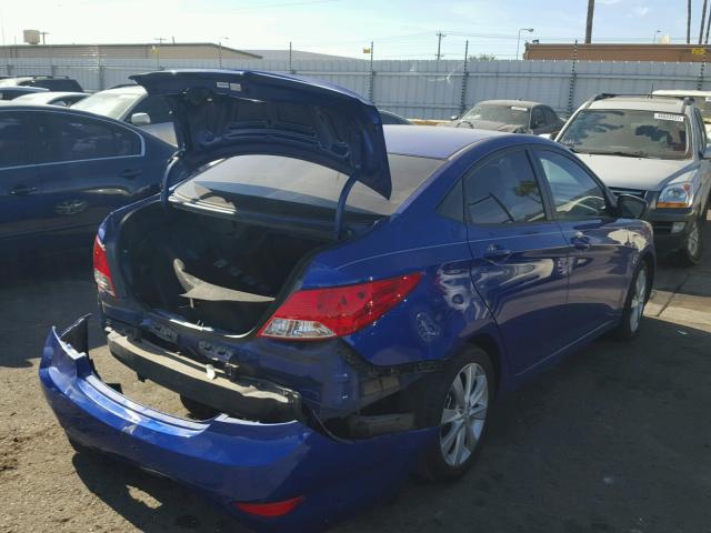 KMHCU4AE3DU444003 - 2013 HYUNDAI ACCENT GLS BLUE photo 4