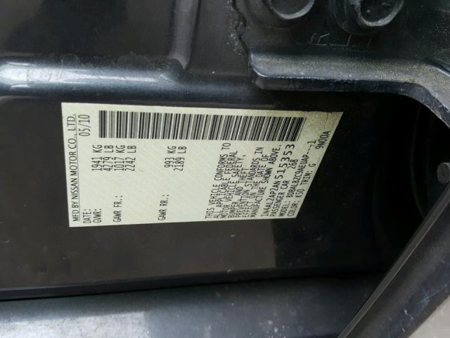 1N4AL2AP2AN515353 - 2010 NISSAN ALTIMA BAS GRAY photo 10