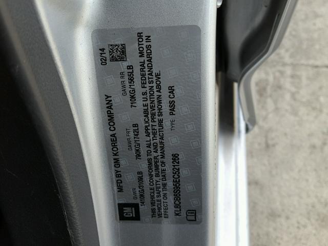 KL8CB6S95EC521266 - 2014 CHEVROLET SPARK LS SILVER photo 10