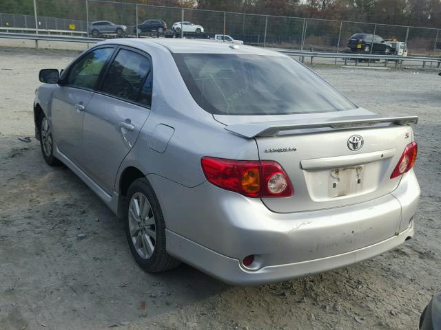 2T1BU4EE0AC449629 - 2010 TOYOTA COROLLA BA SILVER photo 3