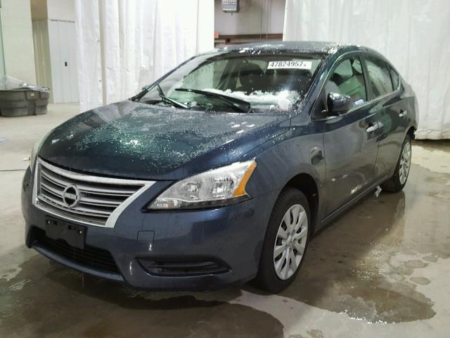 3N1AB7AP7EY233697 - 2014 NISSAN SENTRA S BLUE photo 2