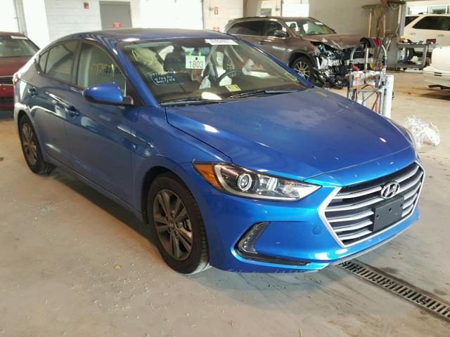 KMHD84LF6HU385940 - 2017 HYUNDAI ELANTRA SE BLUE photo 1