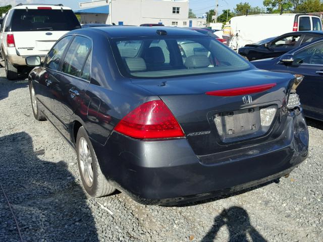 1HGCM56887A015458 - 2007 HONDA ACCORD EX GRAY photo 3