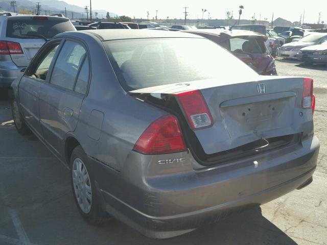 2HGES16555H593996 - 2005 HONDA CIVIC LX GRAY photo 3