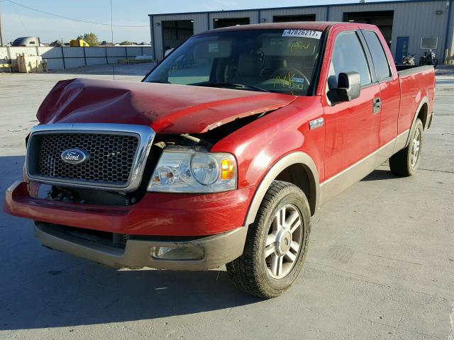 1FTPX12575NB70374 - 2005 FORD F150 RED photo 2