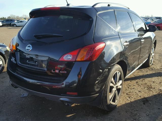 JN8AZ1MW8AW121165 - 2010 NISSAN MURANO S BLACK photo 4