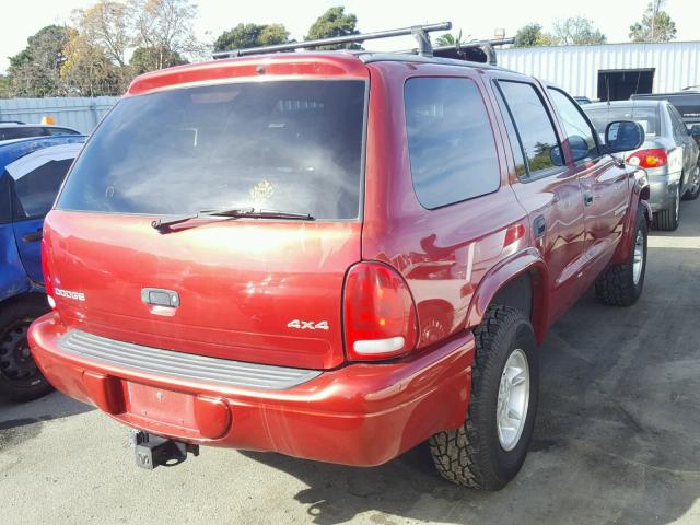 1B4HS28Y7XF505802 - 1999 DODGE DURANGO RED photo 4