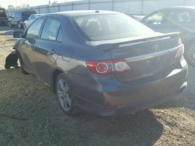 5YFBU4EE6DP221042 - 2013 TOYOTA COROLLA BA GRAY photo 3