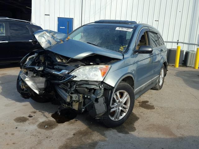 5J6RE3H55AL010561 - 2010 HONDA CR-V EX BLUE photo 2