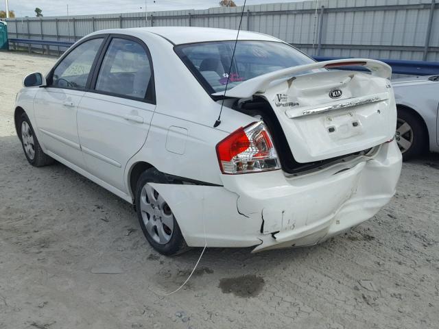 KNAFE121185558751 - 2008 KIA SPECTRA EX WHITE photo 3