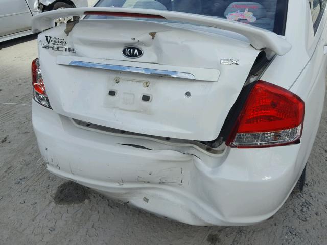 KNAFE121185558751 - 2008 KIA SPECTRA EX WHITE photo 9