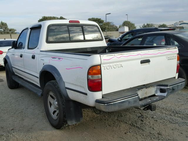 5TEGN92N11Z769959 - 2001 TOYOTA TACOMA DOU WHITE photo 3