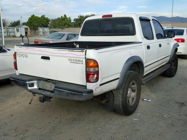 5TEGN92N11Z769959 - 2001 TOYOTA TACOMA DOU WHITE photo 4