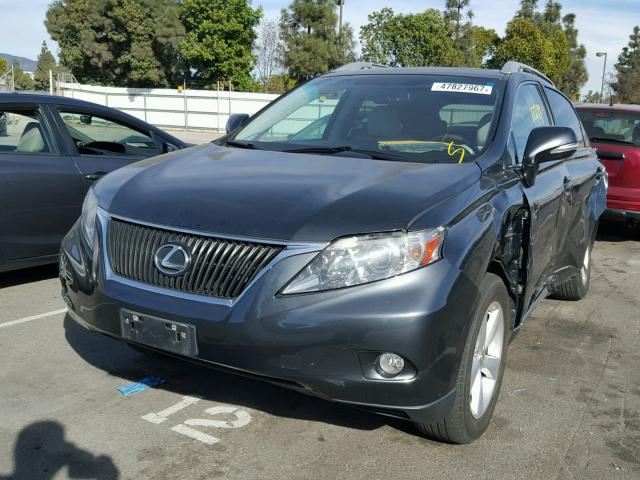 2T2ZK1BA2AC034098 - 2010 LEXUS RX 350 CHARCOAL photo 2