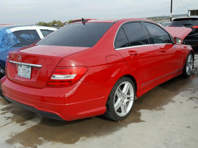 WDDGF4HB9CA614916 - 2012 MERCEDES-BENZ C 250 RED photo 4