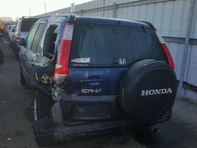 JHLRD78805C019686 - 2005 HONDA CR-V EX BLUE photo 3