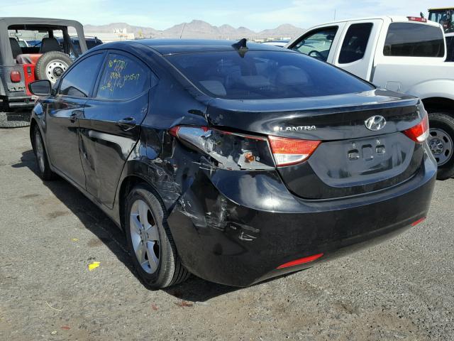 KMHDH4AE8BU154393 - 2011 HYUNDAI ELANTRA GL BLACK photo 3