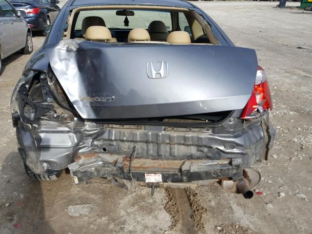 1HGCS12808A018344 - 2008 HONDA ACCORD EXL CHARCOAL photo 9