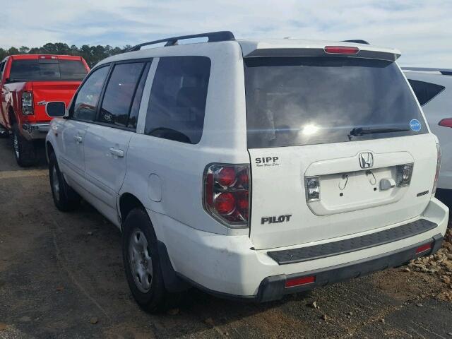 5FNYF18796B014532 - 2006 HONDA PILOT EX WHITE photo 3