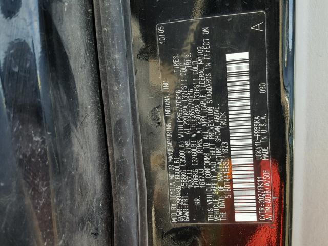 5TBDT44196S511823 - 2006 TOYOTA TUNDRA DOU BLACK photo 10