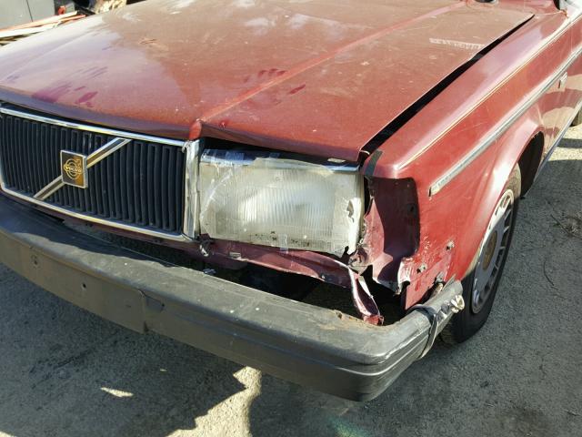 YV1AA8843L1396991 - 1990 VOLVO 240 BASE BURGUNDY photo 9