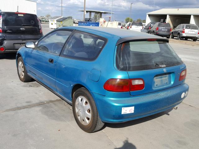 2HGEH2358RH515887 - 1994 HONDA CIVIC CX BLUE photo 3