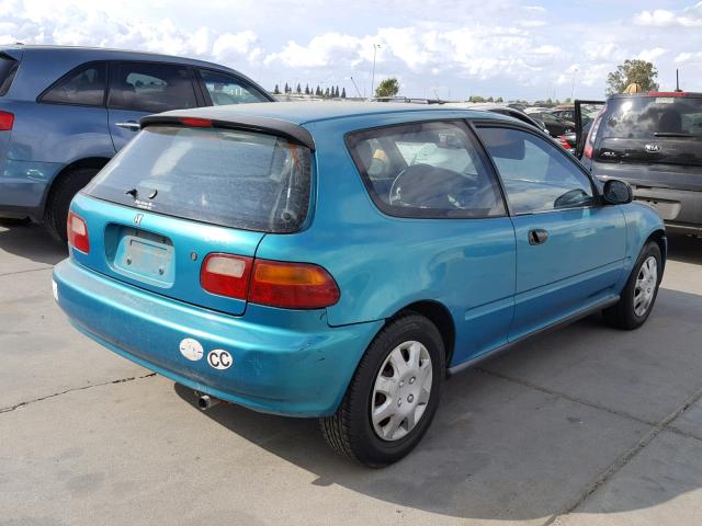 2HGEH2358RH515887 - 1994 HONDA CIVIC CX BLUE photo 4