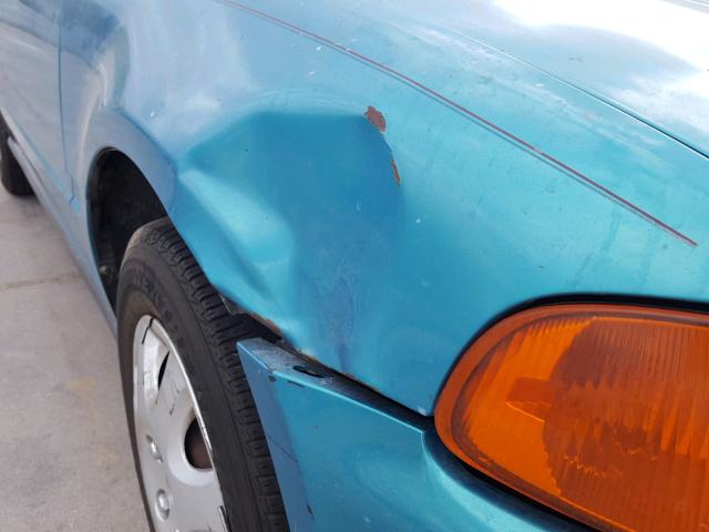 2HGEH2358RH515887 - 1994 HONDA CIVIC CX BLUE photo 9