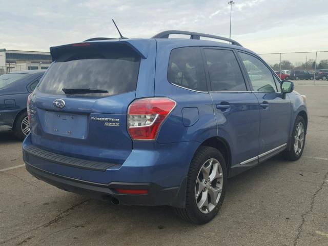 JF2SJAUCXFH541889 - 2015 SUBARU FORESTER 2 BLUE photo 4