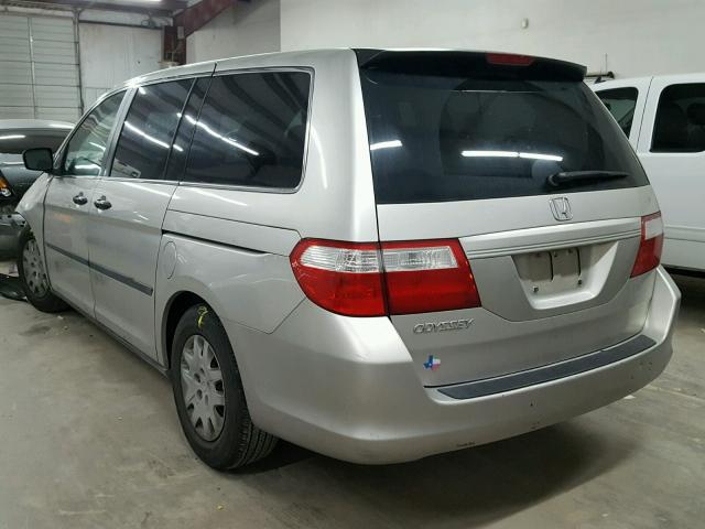 5FNRL38246B101008 - 2006 HONDA ODYSSEY LX SILVER photo 3