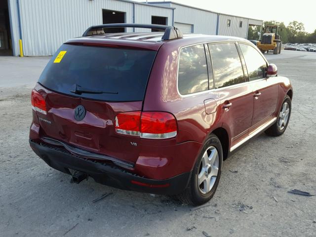 WVGBC77L54D062867 - 2004 VOLKSWAGEN TOUAREG 3. MAROON photo 4