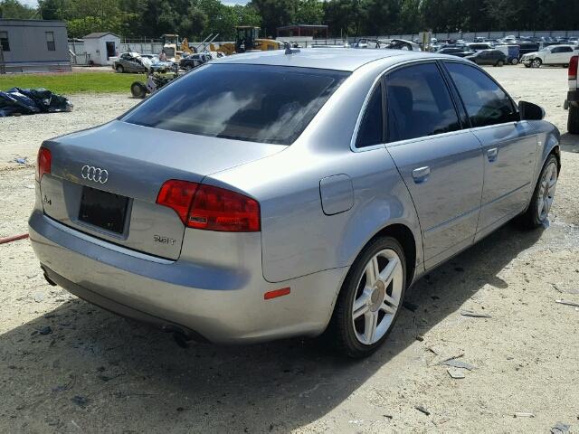 WAUAF78E77A140124 - 2007 AUDI A4 2 GRAY photo 4