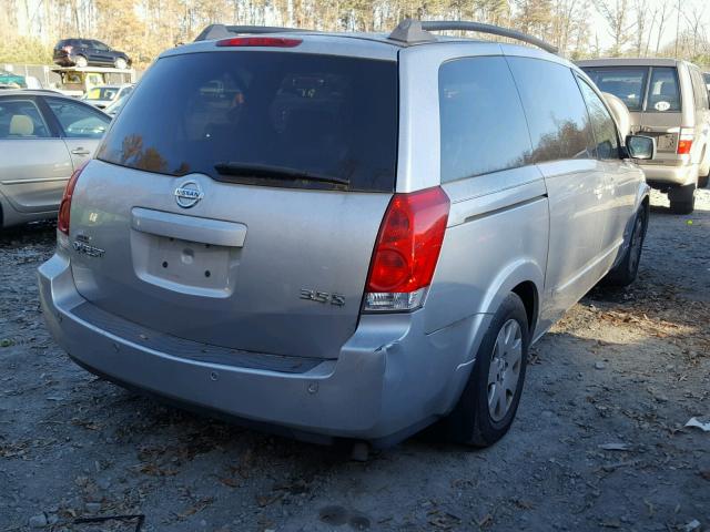 5N1BV28U46N123353 - 2006 NISSAN QUEST S SILVER photo 4