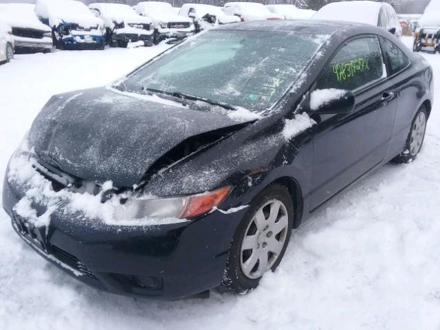 2HGFG12667H565681 - 2007 HONDA CIVIC LX BLACK photo 2