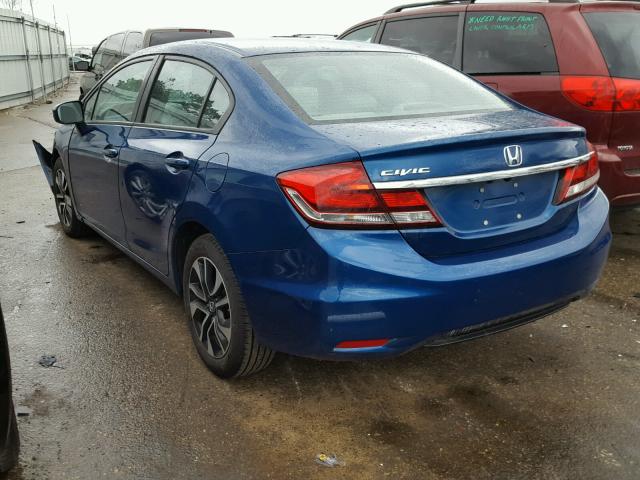 2HGFB2F89EH551268 - 2014 HONDA CIVIC EX BLUE photo 3